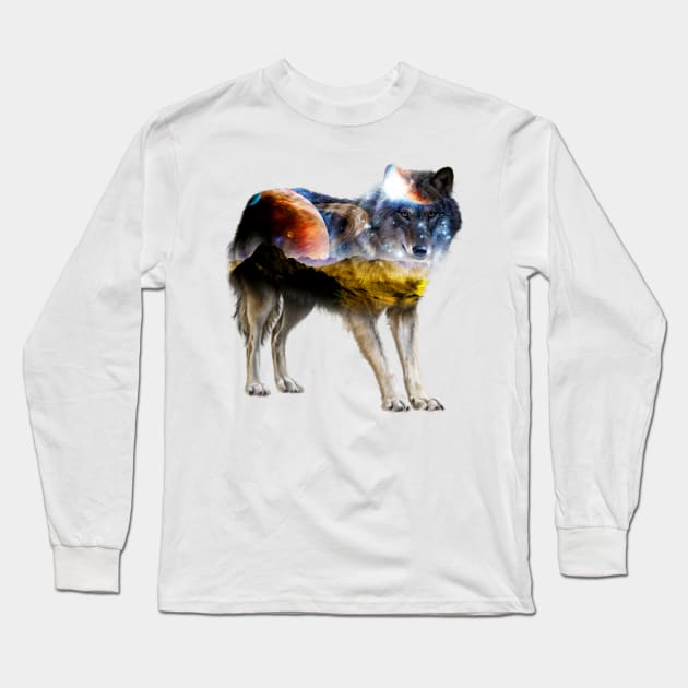 Wolf Planet Long Sleeve T-Shirt by mcdaki